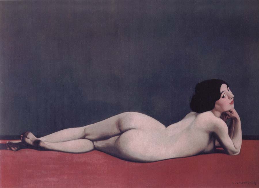 Reclining Nude on a Red Carpet